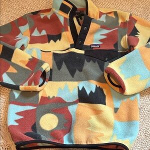 Patagonia Multicolor Geometric Fleece Pullover, size L kids